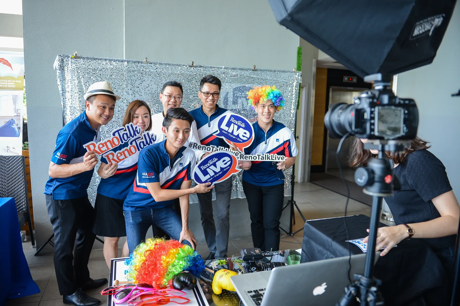 The team on set with the Live paddles